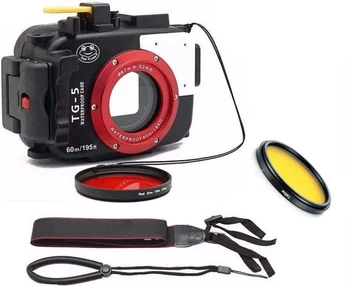 CANMEELUX WPC-TG5 камера водоустойчив корпус случай гмуркане 40M / 130ft вградена аларма за течове работа за Olympus TG5