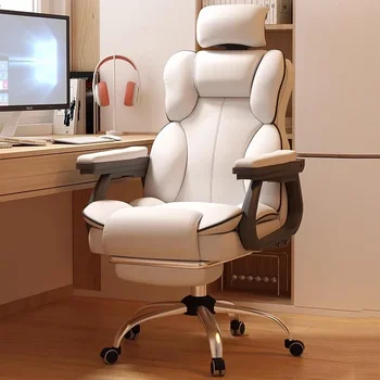 Design Nordic Girl Office Chair Начало Спалня Бели алуминиеви мобилни кресла Въртяща се мода Silla De Oficina Офис консумативи