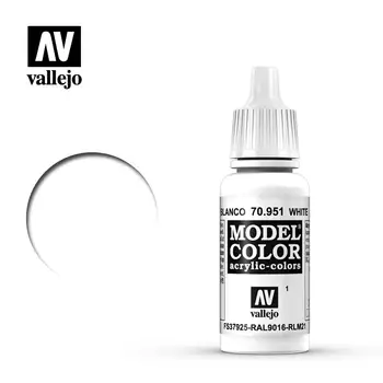 Vallejo Акрилни бои AV 70951 001 Blanco White Elimination Пигментни цветове Модел Оцветяване Пропилен на водна основа Ръчно рисувани