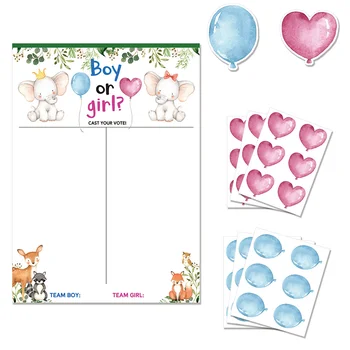 Плакат за прогнозиране на пола Момче или момиче Декорация за рожден ден 1 година Бебешки душ Карти за гласуване