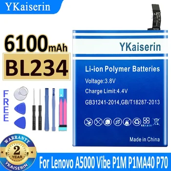 6100mAh YKaiserin батерия BL234 за Lenovo A5000 Vibe P1M P1MA40 P70 P70t P70-T P70A P70-A Bateria