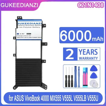 GUKEEDIANZI Резервна батерия C21N1408 6000mAh за ASUS VivoBook V555L V555LB V555U 4000 MX555