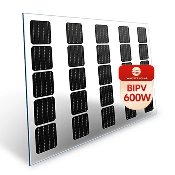 600W висококачествени cigs моно фотоволтаични bipv прозрачни аморфни силициеви двойни стъклени слънчеви панели 66w