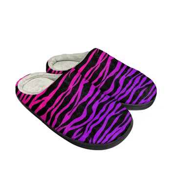 Hot Cool Zebra Print Fashion Cotton Custom Slippers Mens Womens Sandals Plush Casual Keep Warm Shoes Thermal Comfortable Slipper