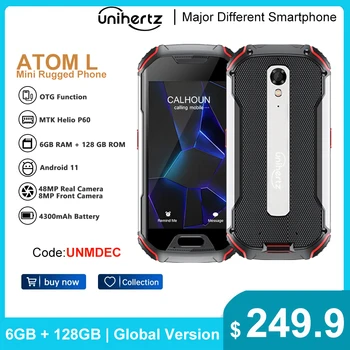 Unihertz Atom L Здрав водоустойчив отключен 6GB 128GB смартфон Android 11 Мобилен телефон 8MP 48MP Dual Sim NFC мобилни телефони