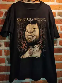 Vintage Sepultura Roots Tour тениска графичен пълен размер къс ръкав TT9380