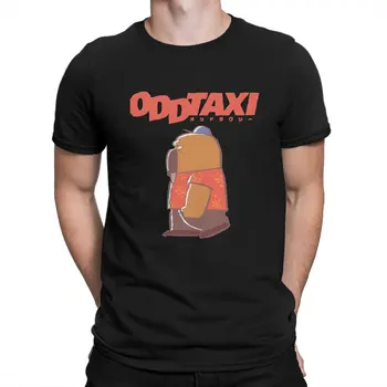 Odokawa Мъжка тениска O-ODD T-TAXI Забавна тениска с къс ръкав с кръгло деколте Памучни дрехи за ново пристигане