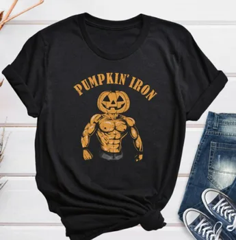 Риза от тиквено желязо, забавна тениска за Хелоуин за мъже