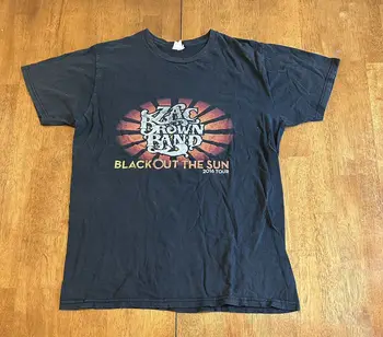 Zac Brown Band T Shirt Medium 2016 Черно Out The Sun Tour