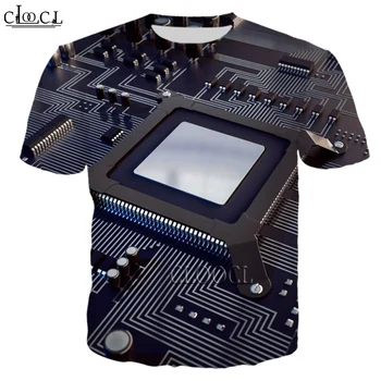 CLOOCL 2021 Най-новият електронен чип 3D печат T Shirt Мъже Жени Мода Harajuku Streetwear Хип-хоп тениска Top Drop Shipping