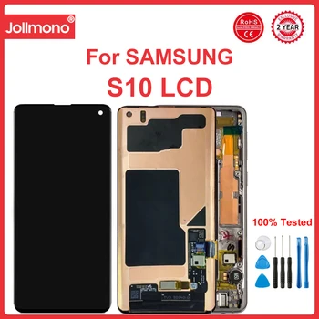 Дисплей за Samsung Galaxy S10 + S10 Plus G975F / DS, LCD дисплей сензорен екран дигитайзер за Samsung Galaxy S10 G973F / DS