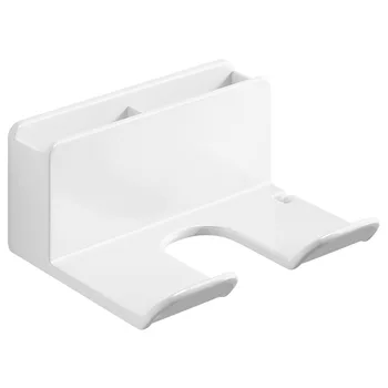 1PC пластмасова бяла тоалетна сешоар за коса съхранение без удар дупка съхранение рафт стена монтиране баня сешоар стена телефон титуляр