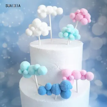 Карикатура облаци тема торта декорация момчета честит рожден ден Cupcake Topper бебе парти печене декор доставки