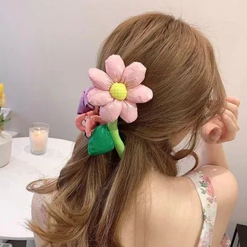 3D пролетни слънчогледови шапки Сладка принцеса Тематични ленти за глава Happy Gilrs Flower Birthday Party Decorations Kids Favor Hair Bands