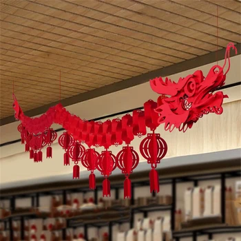 2024 Дракон година таван декорации дракон танц цвете 3D висулка китайски Нова година открит водоустойчив орнамент за дома магазин