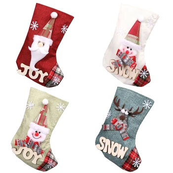  Коледен чорап подарък чанта висулка, Коледа подарък чанта висулка, Коледа украшение, бонбони чанта Коледа тема трайни