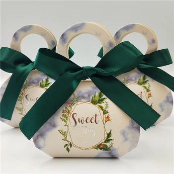 бонбони кутии сватба услуги и подаръци кутия мрамориране стил парти доставки бебе душ хартия шоколадови кутии пакет