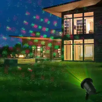  Коледно парти Led сцена светлина открит градина тревата лазерна лампа преместване пълен небе звезда лазерен проектор пейзаж осветление червено зелено