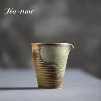 Jingdezhen Ръчно изработени Cha Hai Green Crystal пещ глазура направо тяло правосъдие чаша отворени филийки могат да бъдат подхранвани чай морски чай разделител