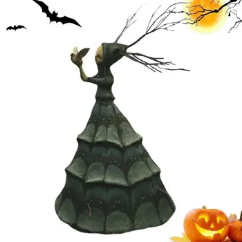 Хелоуин вещица смола статуя кошмар вещица украшение ужас Хелоуин вещица статуя занаятчийски декор обитаван от духове къща саксия