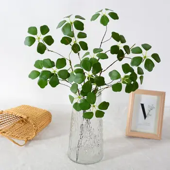 Ръчно изработена кратка парти цветна аранжировка Сватбено цвете изкуство растение симулиран лотосов лист изкуствен ратан