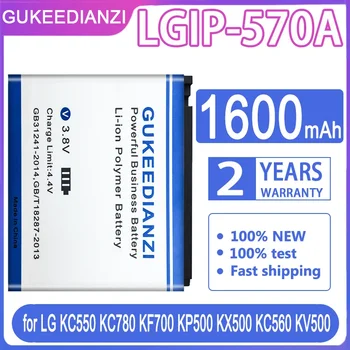 GUKEEDIANZI Батерия за мобилен телефон LGIP-570A 1600mAh за LG KC550 KC780 KF700 KP500 KX500 KC560 KV500 Batteria + номер за проследяване