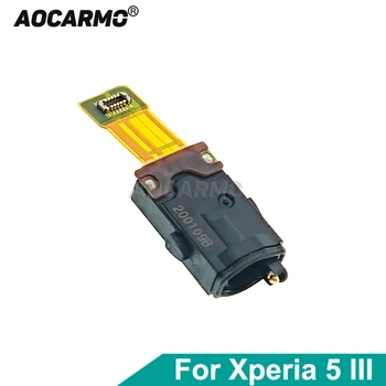 Aocarmo За Sony Xperia 5 III / X5iii 5G Mark3 XQ-BQ72 Жак за слушалки Конектор за отвор за слушалки Аудио Flex кабелна ремонтна част