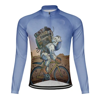 Bikestronaut Мъже Колоездене Джърси дълъг ръкав върховете велосипед MTB спускане риза Road Bike Team Летни спортни облекла