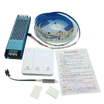 2811 Единична CCT RGB LED лента за конни надбягвания Безжичен контрол на потока на течаща вода 2835 120D с RF сензорен панел контролер 24V