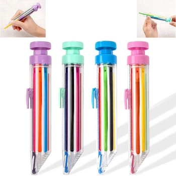 4Pcs въртящи се пастели натискане пастел моливи за деца, изкуства цветни домакински пастел