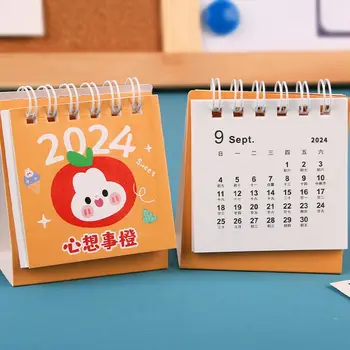 Организатор на дневния ред Мини бюро Календар Планиране на графика Постоянен флип календар 2024 Календар Дневен график Годишен дневен ред