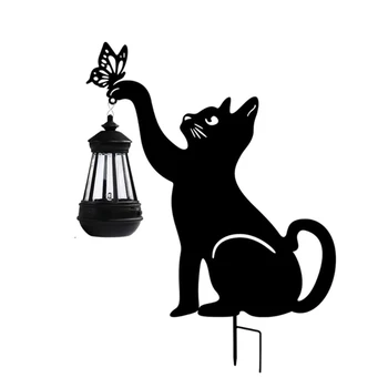 Black Cat слънчева външна лампа за косене на трева за създаване на топла атмосфера осигурява светлинно усещане за осветление-яркост