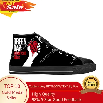 Days Пънк рок група Музикален певец Cool Funny Green Casual Cloth Shoes High Top Удобни дишащи 3D печат Мъже Дамски маратонки