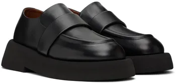 Qianruiti Мъжки висококачествени черни кожени плоски форми модерни случайни големи кръгли пръсти дебели подметки Oxfords Cool Boys улични обувки
