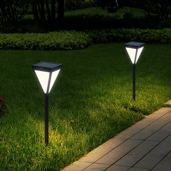 Слънчева лампа за косене на трева външна LED лампа светеща Без електричество Модерен градински коридор Тераса Кръгла водоустойчива лампа за тревни площи