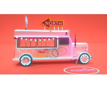 Персонализиран електрически камион за храна на открито Tacos Hot Dog Вендинг камион Мобилен магазин за сладолед Кухненско оборудване