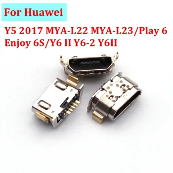 100pcs микро USB конектор за зареждане зарядно устройство док порт гнездо за Huawei Y5 2017 MYA-L22 MYA-L23 / Play 6 / Насладете се на 6S / Y6 II Y6-2 Y6II