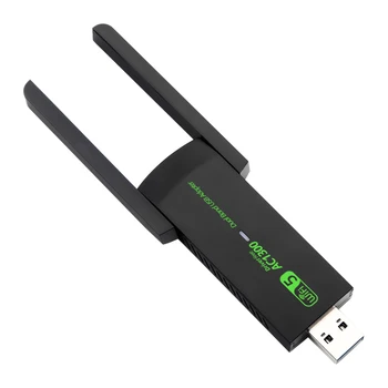 1300Mbps USB WiFi адаптер Dual Band 2.4G 5GHz безжичен донгъл сигнал приемник AP режим за PC / лаптоп Win7/10/11 драйвер безплатно