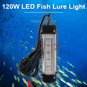 12V 120W LED стръв потопяема риболовна светлина водоустойчива риба с висока мощност подводна бяла примамка светлина нощен риболов Finder