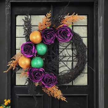 Хелоуин врата виси венец уникален Хелоуин венец призрачен Хелоуин венци привличащи погледа входна врата декор с за празнична
