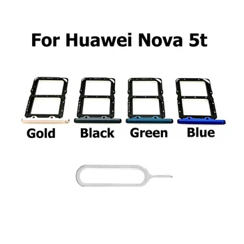 SD държач за карти за Huawei Nova 5T Sim карта тава слот притежателя конектор контейнер ремонт части