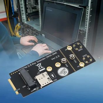 M.2 (NGFF) Ключ B адаптер със SIM слот за 3G / 4G / 5G модул поддържа NANO SIM карта и 3042/3052 тип M.2 ключ B карта размер