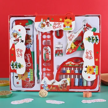 Коледен канцеларски комплект за подарък Комплект молив за деца от началното училище Рисуване на пособия за детска градина Детски коледни подаръци