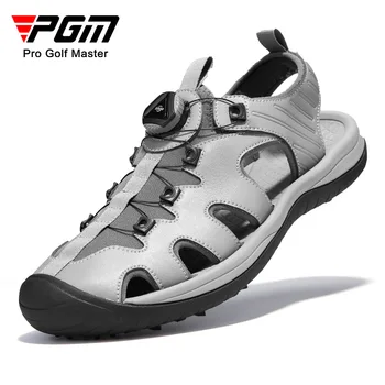 PGM Мъжки обувки за голф Летни сандали против хлъзгане Шипове Супер дишащи обувки Копче Дантели XZ265