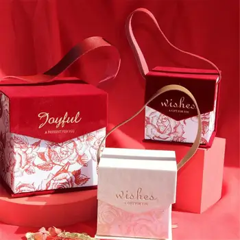 Кутия за бонбони Красиво силен носещ не е лесно да падне Уникален дизайн Ярки цветове Сватбени подаръци Европейска подаръчна кутия