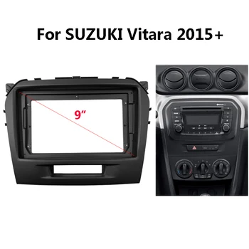 Car Radio Dashboard Fascia за SUZUKI Vitara 2015 + Auto Stereo ABS пластмасов панел за монтаж Bezel Faceplate Frame Kit 2 Din