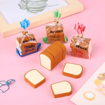  4pcs / комплект сладък храна гума тост хляб каучук молив канцеларски материали за деца живопис корекция инструмент Ученически училищни пособия
