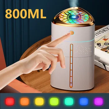 аксесоари 1000ML Овлажнител за въздух със светлина USB ароматен дифузьор за дифузьорни масла за домашни аромати Дифузьор 7 цветни светлини