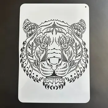 A4 29 * 21 см DIY шаблони стена живопис скрапбук оцветяване щамповане албум декоративна хартия карта шаблон животно тигър