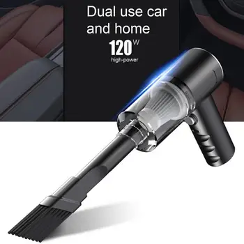 Безжична прахосмукачка за кола USB зареждане 120W преносим почистващ уред Мини прахосмукачка за мокро и сухо почистване Домакинство Type-C